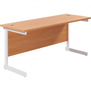600X600 Single Upright Rectangular Desk Beech