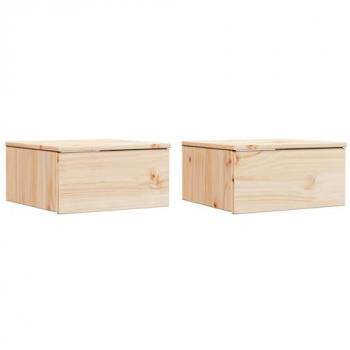 Dual Bedroom Nightstands – Brown Pine – 37 × 35 × 18.5 cm