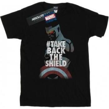 T-shirt per Bambini Marvel Captain America Sam Wilson 3-4 Anni Nera