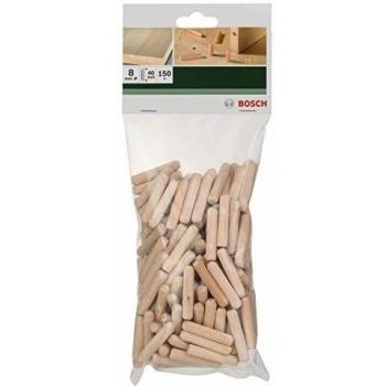 Bosch 40mm Wooden Dowels 8mm Diameter (150 Pack)