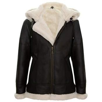 Columbus B3 Schapen Leder Heren Jacket met Kappe