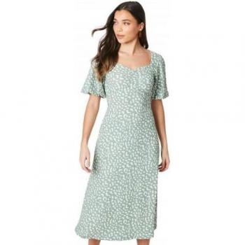 Robe Femme à Imprimé Animal et Détails Froncés