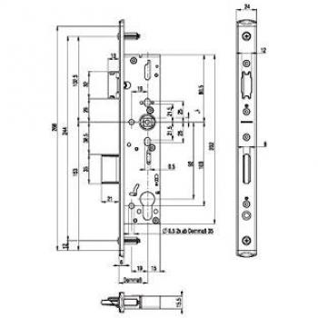 BKS Türschloss 1820 U‑Stulp – 1‑Flügel, Funkbetrieb, EN179/1125, DM 34, Edelstahldesign