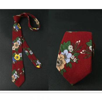 Corbata Estampada Floral para Hombre 7cm