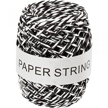 Corde en papier 1 mm noir et blanc