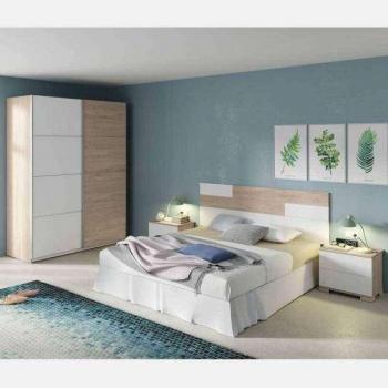 Cabecero Erika en Aurora y Blanco (105 × 212 × 36 cm) con Mesitas