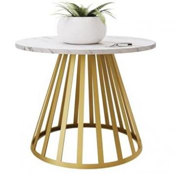 Table Basse Chic Oswego, Marbre Blanc, 58 cm