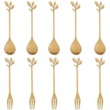 Set de cucharas de postre y tenedores de acero inoxidable