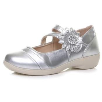 Silvershine Low‑Heel Flat Mary Jane Shoes – Women’s 3