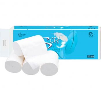 EcoComfort 12 Rolls Household Tissue – Soft, Pure White, Wood Pulp, Natural Color