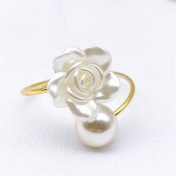 Tabletop Pearl Flower Napkin Ring