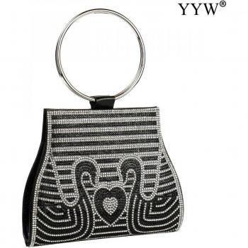 Synthetic Leather Pearl Clutch