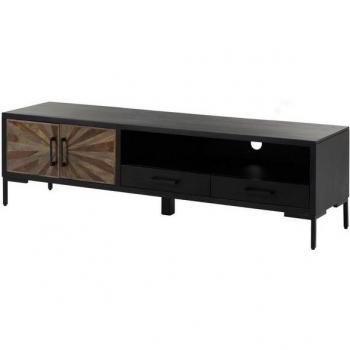 Meuble TV contemporain en bois de manguier et palissandre