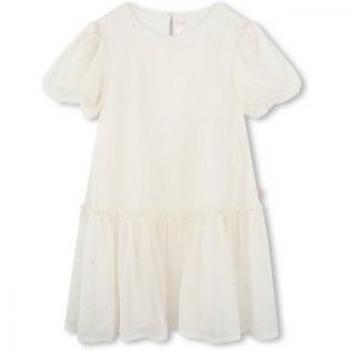 U21068 Billieblush Vestido Infantil Beige con Mangas Sueltas