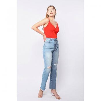 Knirsch Jeans Damen, Doppelwasch‑Design, Blau 29