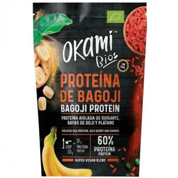 OKAMI Proteína Isolada de Ervilha com Sabor de Banana e Goji 500g