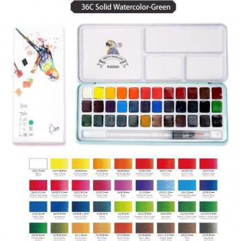Kit de peinture acrylique Meiliang 24 couleurs – Boîte métallique robuste avec palette et pinceaux