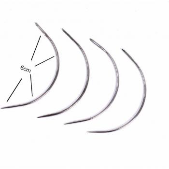 Agujas de Costura Curvo 6 cm – Paquete de 50 para Pelo Brasileño