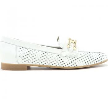 Mocasín Pitillos 5644 Branco, Modelo Calado Feminino