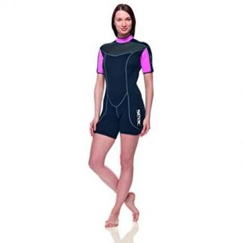 Seac Sense Short Lady Traje Húmedo, Mujer, Negro y Rosa, XS