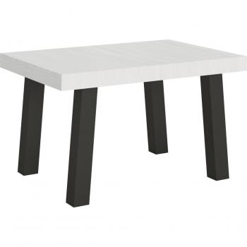 Mesa Extensible 90x100/224 cm con Estructura Antracita y Acabado Fresno Blanco