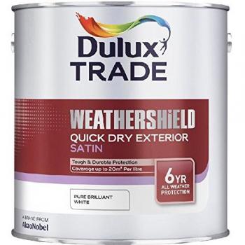 Dulux Trade Weathershield Exterior Satin Finish 2.5L Brilliant White