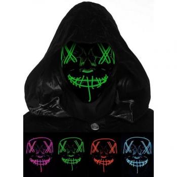 Maskworld The Purge LED‑Masken‑Kostüm – Schnellverwandlungs-Set