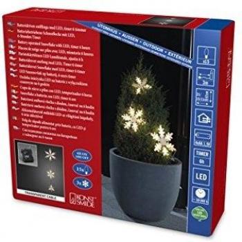 Konstsmide LED-Schneeflockenlichterkette innen/außen Abstand der Schneeflocken 11cm Stranglänge 70cm 15 LEDs warmweiß 6132-103