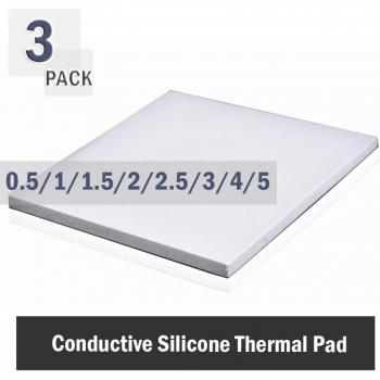 Wärmeleitendes Silikonpad 100×100 mm – 3‑er Pack (0,5–5 mm)