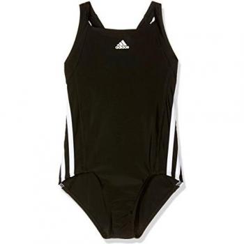 Mädchen-Adidas Infinitex Essence Core 3‑Streifen Badeanzug – Black/White, 116 cm
