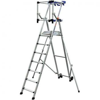 Matisère Escabeau Pirl avec système de garde‑corps flexible, haute capacité 3,70 m – PIRLF7‑p