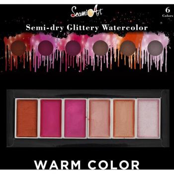 6 Colors of Metallic Glitter Watercolor Set for Painting
