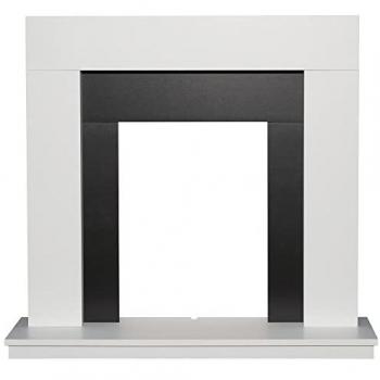 Adam Malmo 39-Inch Fireplace in White with Black and White