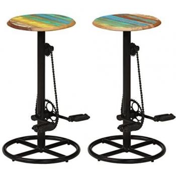 Tabourets de bar 2 pcs Bois massif de récupération