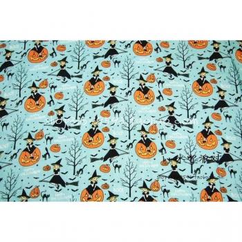DIY Halloween Pumpkin Witch Cotton Fabric 100x105cm