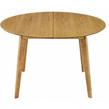Table à Manger Ronde Extensible en Chêne – Miliboo – Design Moderne – 6 Places – LEENA