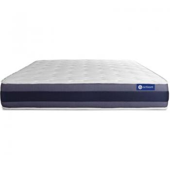 ACTISOM 130x210: Muelles Ensacados y Espuma Viscoelástica, Acogida de Memory Foam, 24 cm