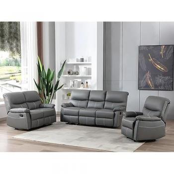 Canapé 3 places relax en simili gris CANBY