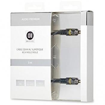 High-Speed RCA Coaxial Cable, 300MHz, 3m Length, Black
