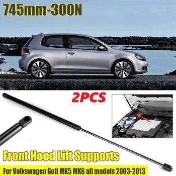 Amortiguador de Gas para Capó Delantero de Coche, 745mm-300N, Golf MK5 MK6, 2 Piezas