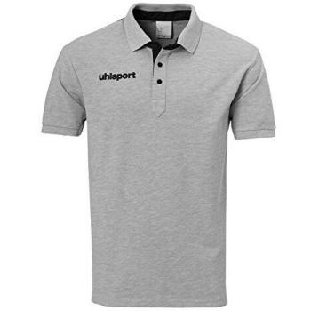 Grey/Black Essential Prime Polo – Uhlsport, 14‑15 Years (Boys & Girls)