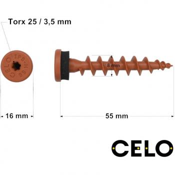 Vis IPS-H 55 mm brun cuivre CELO (50 unités)