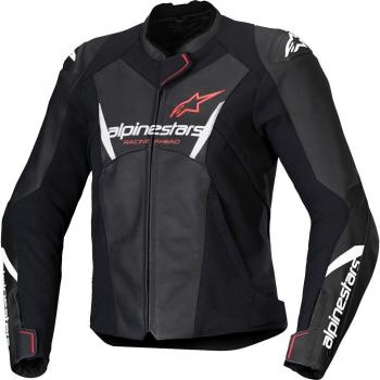 Alpinestars Stella Faster V3 Leather Jacket Mujer – Negro/Blanco/Rosa/Naranja, Talla 48