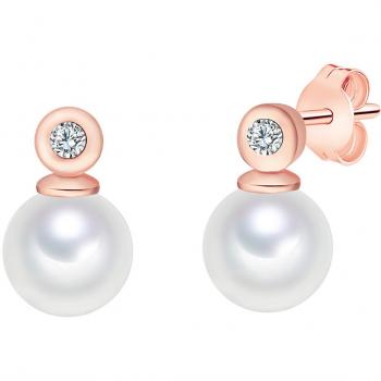 Valero Pearls Silber‑Earrings für Damen – Süßwasserperle Creme