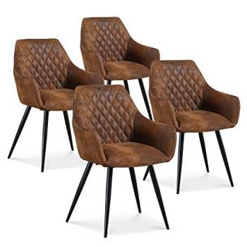 Lot de 4 chaises vintage Victoria avec pieds noirs