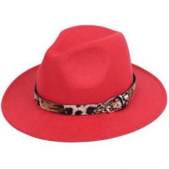 Casual & Formal Leopard Print Wool Felt Fedora for Women