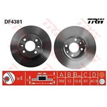 TRW DF4381 Disco de freno delantero