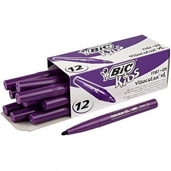 BIC Kids VisaColor Boîte de 12 Feutres de Coloriage XL Violet