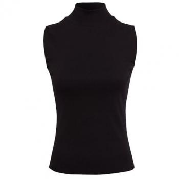 Zero Damen T-Shirt gerippt mit Stehkragen