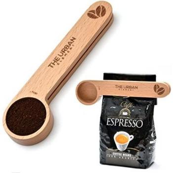 Ground Bean and Loose Tea Beechwood Scoop/Clip Combo